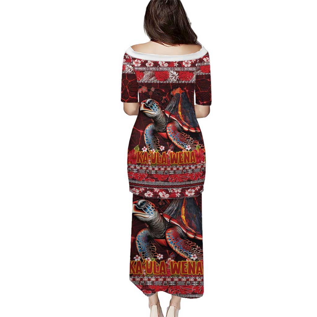 Hawaii KaUla Wena Volcano Turtle Puletasi Lava and Tropical Plants Tribal Pattern LT03 - Polynesian Pride