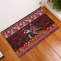 Hawaii KaUla Wena Volcano Turtle Rubber Doormat Lava and Tropical Plants Tribal Pattern LT03 - Polynesian Pride
