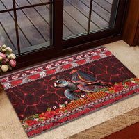 Hawaii KaUla Wena Volcano Turtle Rubber Doormat Lava and Tropical Plants Tribal Pattern LT03 - Polynesian Pride