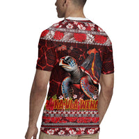 Hawaii KaUla Wena Volcano Turtle Rugby Jersey Lava and Tropical Plants Tribal Pattern LT03 - Polynesian Pride