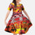 Hawaii KaʻUla Wena Octopus Family Matching Tank Maxi Dress and Hawaiian Shirt Oceanic Red with Corals and Tropical On Sunset Landscape