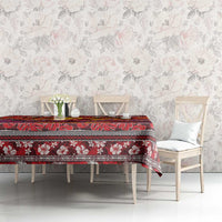 Hawaii KaUla Wena Octopus Tablecloth Oceanic Red with Corals and Tropical On Sunset Landscape LT03 - Polynesian Pride