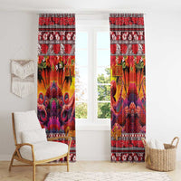 Hawaii KaUla Wena Octopus Window Curtain Oceanic Red with Corals and Tropical On Sunset Landscape LT03 - Polynesian Pride