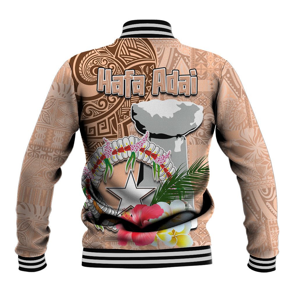 Northern Mariana Islands Hafa Adai Latte Stone Baseball Jacket Peach Fuzz Color LT03 - Polynesian Pride