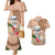 Northern Mariana Islands Hafa Adai Latte Stone Couples Matching Mermaid Dress and Hawaiian Shirt Peach Fuzz Color LT03 Peach Fuzz Color - Polynesian Pride