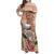 Northern Mariana Islands Hafa Adai Latte Stone Family Matching Off Shoulder Maxi Dress and Hawaiian Shirt Peach Fuzz Color LT03 Mom's Dress Peach Fuzz Color - Polynesian Pride