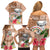 Northern Mariana Islands Hafa Adai Latte Stone Family Matching Off Shoulder Short Dress and Hawaiian Shirt Peach Fuzz Color LT03 - Polynesian Pride