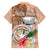 Northern Mariana Islands Hafa Adai Latte Stone Family Matching Off Shoulder Short Dress and Hawaiian Shirt Peach Fuzz Color LT03 - Polynesian Pride