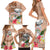 Northern Mariana Islands Hafa Adai Latte Stone Family Matching Short Sleeve Bodycon Dress and Hawaiian Shirt Peach Fuzz Color LT03 - Polynesian Pride