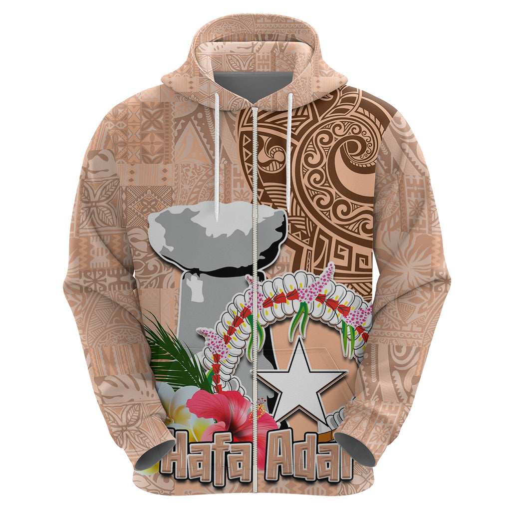 Northern Mariana Islands Hafa Adai Latte Stone Hoodie Peach Fuzz Color LT03 - Polynesian Pride