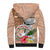 Northern Mariana Islands Hafa Adai Latte Stone Sherpa Hoodie Peach Fuzz Color LT03 - Polynesian Pride