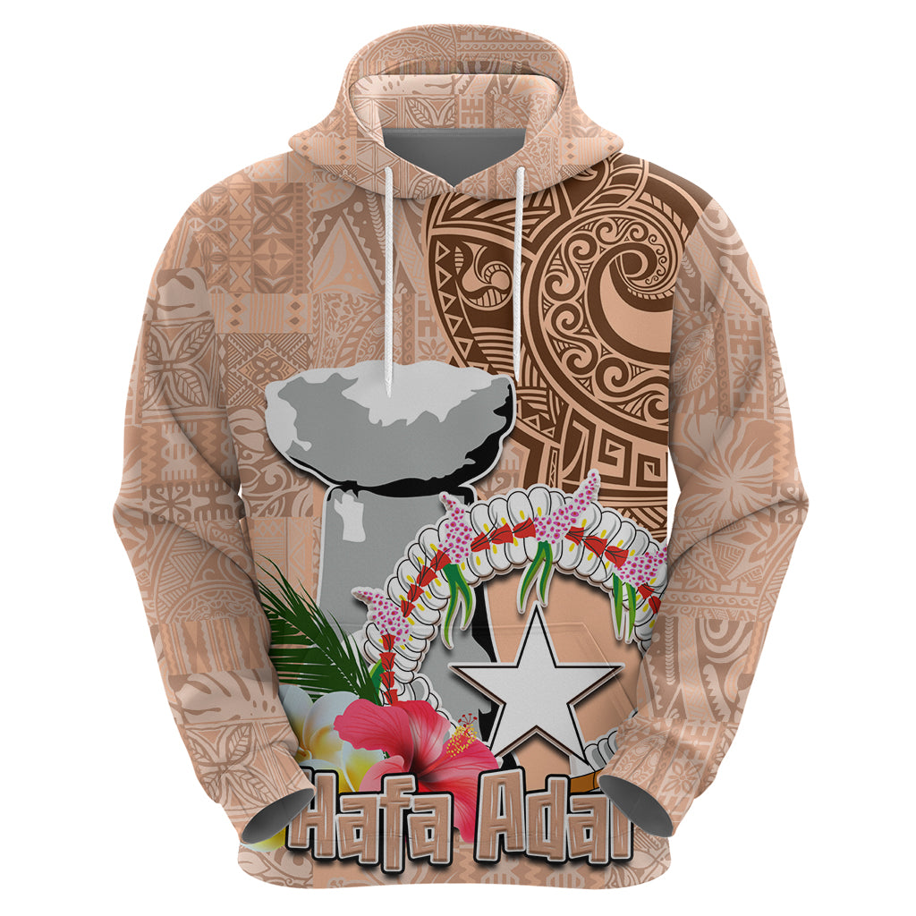 Northern Mariana Islands Hafa Adai Latte Stone Zip Hoodie Peach Fuzz Color LT03 - Polynesian Pride
