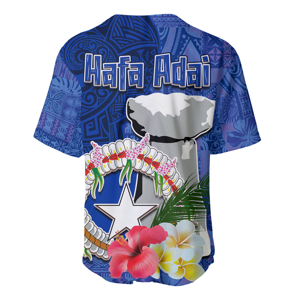 Northern Mariana Islands Hafa Adai Latte Stone Baseball Jersey Blue Color LT03 - Polynesian Pride