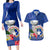 Northern Mariana Islands Hafa Adai Latte Stone Couples Matching Long Sleeve Bodycon Dress and Hawaiian Shirt Blue Color LT03 Blue - Polynesian Pride