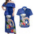 Northern Mariana Islands Hafa Adai Latte Stone Couples Matching Off Shoulder Maxi Dress and Hawaiian Shirt Blue Color LT03 Blue - Polynesian Pride