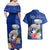 Northern Mariana Islands Hafa Adai Latte Stone Couples Matching Off Shoulder Maxi Dress and Hawaiian Shirt Blue Color LT03 - Polynesian Pride