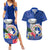 Northern Mariana Islands Hafa Adai Latte Stone Couples Matching Summer Maxi Dress and Hawaiian Shirt Blue Color LT03 Blue - Polynesian Pride