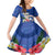 Northern Mariana Islands Hafa Adai Latte Stone Family Matching Mermaid Dress and Hawaiian Shirt Blue Color LT03 Daughter's Dress Blue - Polynesian Pride