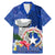 Northern Mariana Islands Hafa Adai Latte Stone Family Matching Mermaid Dress and Hawaiian Shirt Blue Color LT03 Dad's Shirt - Short Sleeve Blue - Polynesian Pride