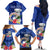 Northern Mariana Islands Hafa Adai Latte Stone Family Matching Off Shoulder Long Sleeve Dress and Hawaiian Shirt Blue Color LT03 - Polynesian Pride