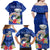 Northern Mariana Islands Hafa Adai Latte Stone Family Matching Off Shoulder Maxi Dress and Hawaiian Shirt Blue Color LT03 - Polynesian Pride