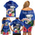 Northern Mariana Islands Hafa Adai Latte Stone Family Matching Off Shoulder Short Dress and Hawaiian Shirt Blue Color LT03 - Polynesian Pride