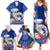 Northern Mariana Islands Hafa Adai Latte Stone Family Matching Summer Maxi Dress and Hawaiian Shirt Blue Color LT03 - Polynesian Pride