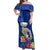 Northern Mariana Islands Hafa Adai Latte Stone Off Shoulder Maxi Dress Blue Color LT03 Women Blue - Polynesian Pride