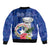 Northern Mariana Islands Hafa Adai Latte Stone Sleeve Zip Bomber Jacket Blue Color LT03 - Polynesian Pride