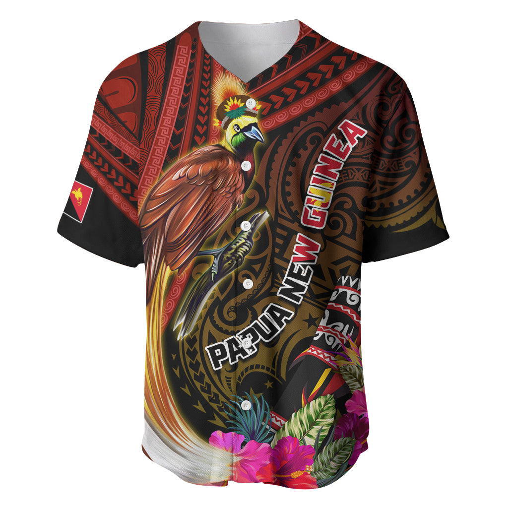 Papua New Guinea Bird-of-Paradise Baseball Jersey Hibiscus and Kundu Drum Tribal Pattern LT03 Yellow - Polynesian Pride