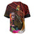 Papua New Guinea Bird-of-Paradise Baseball Jersey Hibiscus and Kundu Drum Tribal Pattern LT03 - Polynesian Pride