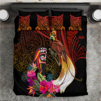 Papua New Guinea Bird-of-Paradise Bedding Set Hibiscus and Kundu Drum Tribal Pattern LT03 Yellow - Polynesian Pride