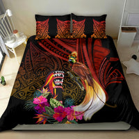Papua New Guinea Bird-of-Paradise Bedding Set Hibiscus and Kundu Drum Tribal Pattern LT03 - Polynesian Pride
