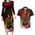 Papua New Guinea Bird-of-Paradise Couples Matching Long Sleeve Bodycon Dress and Hawaiian Shirt Hibiscus and Kundu Drum Tribal Pattern LT03 Yellow - Polynesian Pride