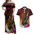 Papua New Guinea Bird-of-Paradise Couples Matching Off Shoulder Maxi Dress and Hawaiian Shirt Hibiscus and Kundu Drum Tribal Pattern LT03 Yellow - Polynesian Pride