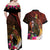 Papua New Guinea Bird-of-Paradise Couples Matching Off Shoulder Maxi Dress and Hawaiian Shirt Hibiscus and Kundu Drum Tribal Pattern LT03 - Polynesian Pride