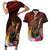 Papua New Guinea Bird-of-Paradise Couples Matching Short Sleeve Bodycon Dress and Hawaiian Shirt Hibiscus and Kundu Drum Tribal Pattern LT03 Yellow - Polynesian Pride