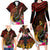 Papua New Guinea Bird-of-Paradise Family Matching Long Sleeve Bodycon Dress and Hawaiian Shirt Hibiscus and Kundu Drum Tribal Pattern LT03 - Polynesian Pride