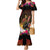 Papua New Guinea Bird-of-Paradise Family Matching Mermaid Dress and Hawaiian Shirt Hibiscus and Kundu Drum Tribal Pattern LT03 Mom's Dress Yellow - Polynesian Pride