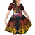 Papua New Guinea Bird-of-Paradise Family Matching Puletasi and Hawaiian Shirt Hibiscus and Kundu Drum Tribal Pattern LT03 Daughter's Dress Yellow - Polynesian Pride