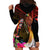 Papua New Guinea Bird-of-Paradise Hoodie Dress Hibiscus and Kundu Drum Tribal Pattern LT03 - Polynesian Pride