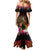 Papua New Guinea Bird-of-Paradise Mermaid Dress Hibiscus and Kundu Drum Tribal Pattern LT03 - Polynesian Pride