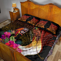 Papua New Guinea Bird-of-Paradise Quilt Bed Set Hibiscus and Kundu Drum Tribal Pattern LT03 - Polynesian Pride