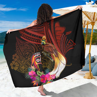 Papua New Guinea Bird-of-Paradise Sarong Hibiscus and Kundu Drum Tribal Pattern