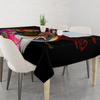 Papua New Guinea Bird-of-Paradise Tablecloth Hibiscus and Kundu Drum Tribal Pattern LT03 - Polynesian Pride
