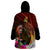 Papua New Guinea Bird-of-Paradise Wearable Blanket Hoodie Hibiscus and Kundu Drum Tribal Pattern LT03 - Polynesian Pride