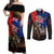 New Zealand and Australia ANZAC Day Couples Matching Off Shoulder Maxi Dress and Long Sleeve Button Shirt National Flag mix Kiwi Bird and Kangaroo Soldier Style LT03 Black - Polynesian Pride