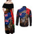 New Zealand and Australia ANZAC Day Couples Matching Off Shoulder Maxi Dress and Long Sleeve Button Shirt National Flag mix Kiwi Bird and Kangaroo Soldier Style LT03 - Polynesian Pride