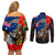 New Zealand and Australia ANZAC Day Couples Matching Off Shoulder Short Dress and Long Sleeve Button Shirt National Flag mix Kiwi Bird and Kangaroo Soldier Style LT03 - Polynesian Pride