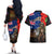 New Zealand and Australia ANZAC Day Couples Matching Off The Shoulder Long Sleeve Dress and Hawaiian Shirt National Flag mix Kiwi Bird and Kangaroo Soldier Style LT03 - Polynesian Pride